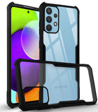 For Samsung Galaxy A52 | A52 5G | A52s 5G Back Cover Case (Crystal Glass Back | Camera Protection | Shockproof Bumpers)
