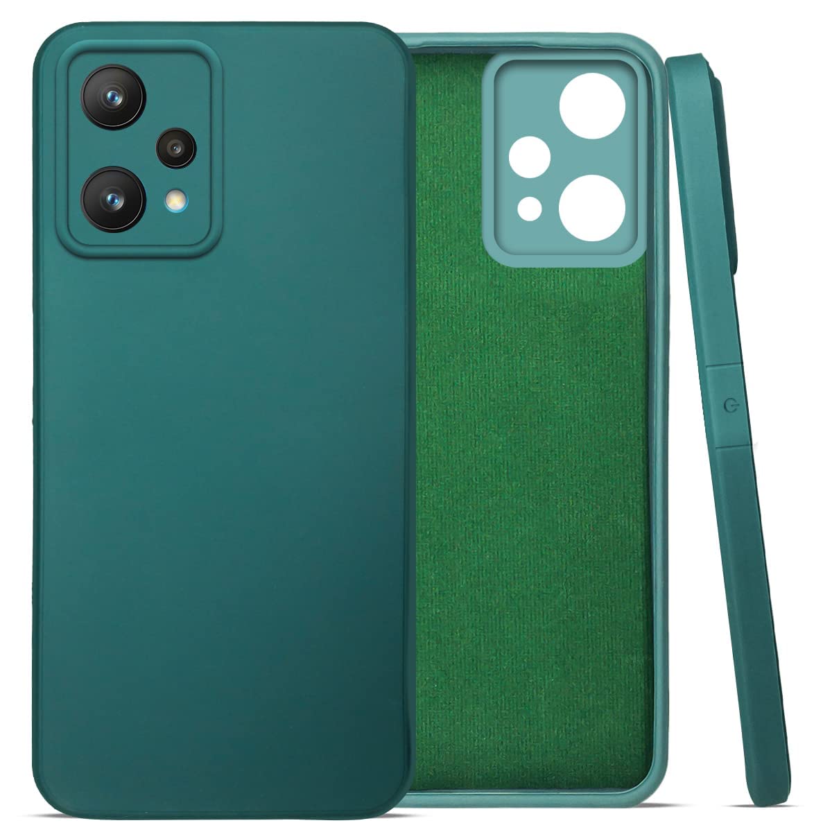 For Realme Narzo 50 Pro Back Cover Case (Matte Finish Silicone with Inside Fiber Cloth)