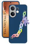 For Vivo V60 | Vivo T4 Pro Back Cover Case ( Wrist Hanging Chain | Teddy Bracelet Charms | Dual Color Matte Finish | Full Camera Protection | Sleek and Professional)