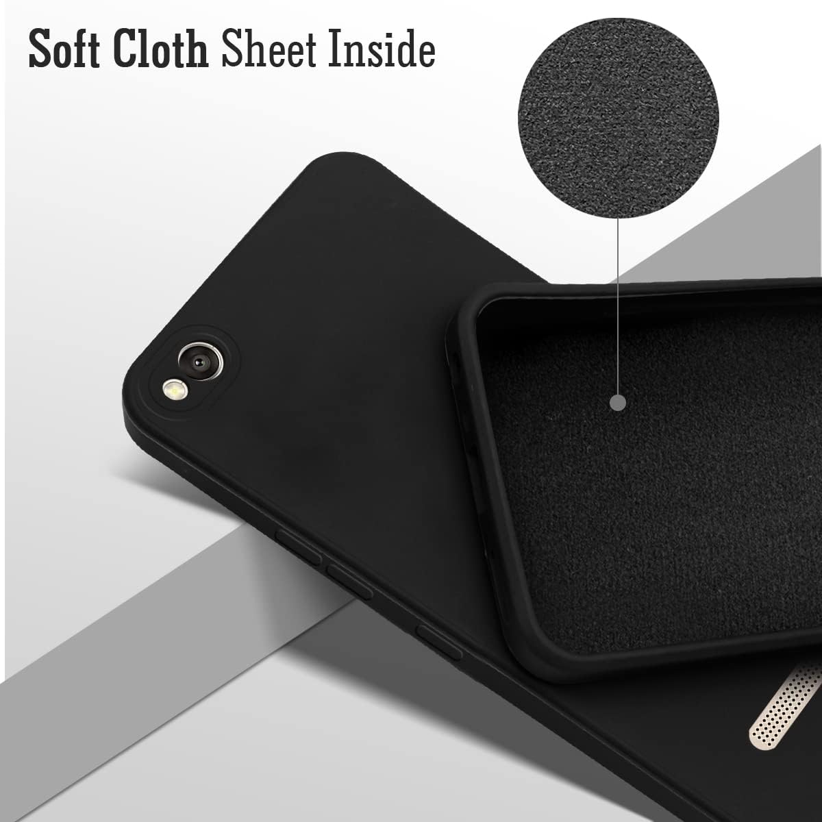 For Xiaomi Mi Redmi 4A Back Cover Case (Matte Finish Silicone with Fiber Cloth)