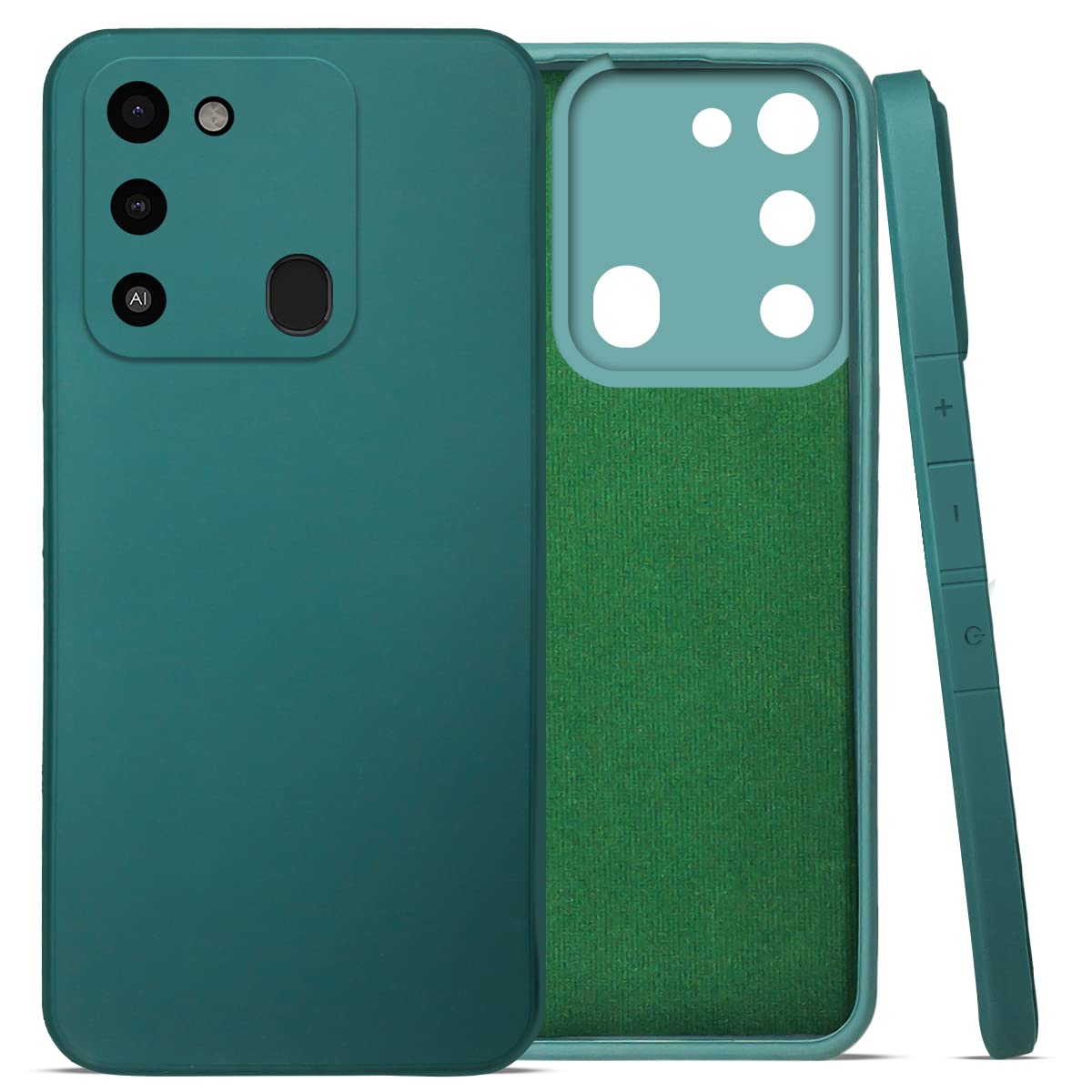 For Tecno Spark 9 Back Cover Case (Matte Finish Silicone with Cloth)
