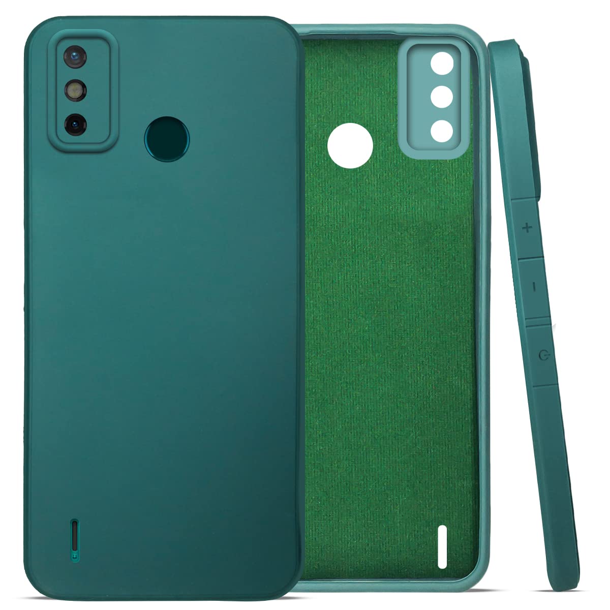 For Tecno Spark Go 2020 | Go 2021 Back Cover Case (Matte Silicone with Inside Fiber Cloth)
