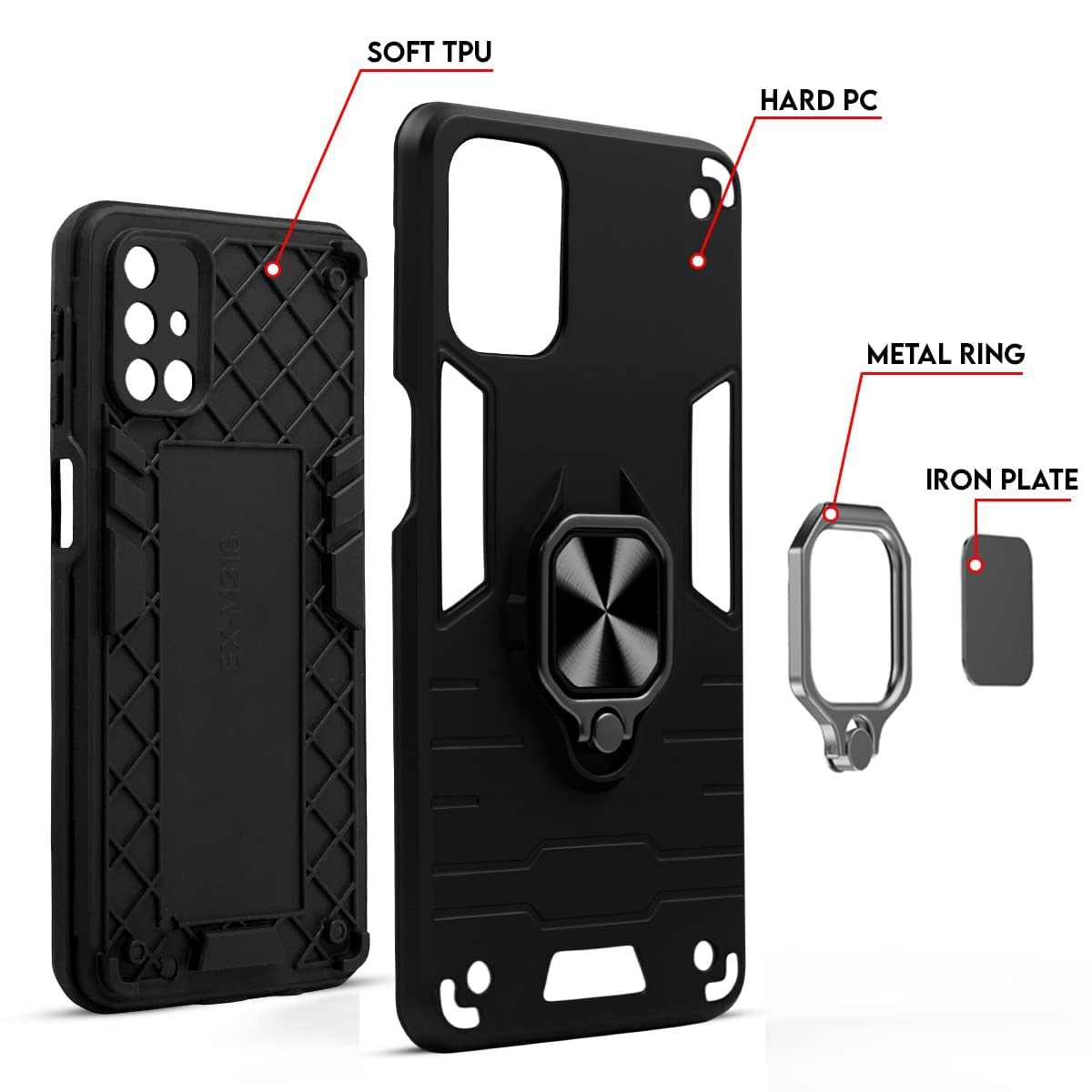 For Vivo Y12 | Y15 | Y17 Back Cover Case (Shockproof Polycarbonate Dual Layer Hybrid Armor)