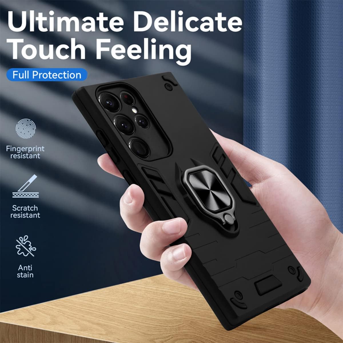 For Samsung Galaxy S22 Ultra 5G Back Cover Case (Shockproof Dual Layer Hybrid Armor | Iron Black)