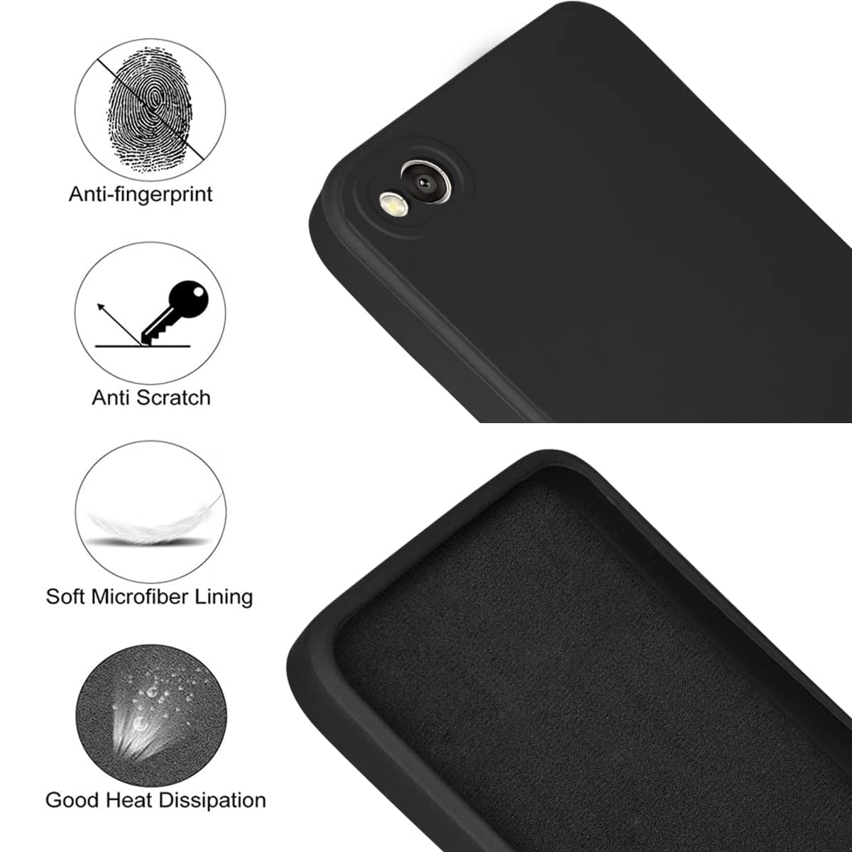 For Xiaomi Mi Redmi 4A Back Cover Case (Matte Finish Silicone with Fiber Cloth)