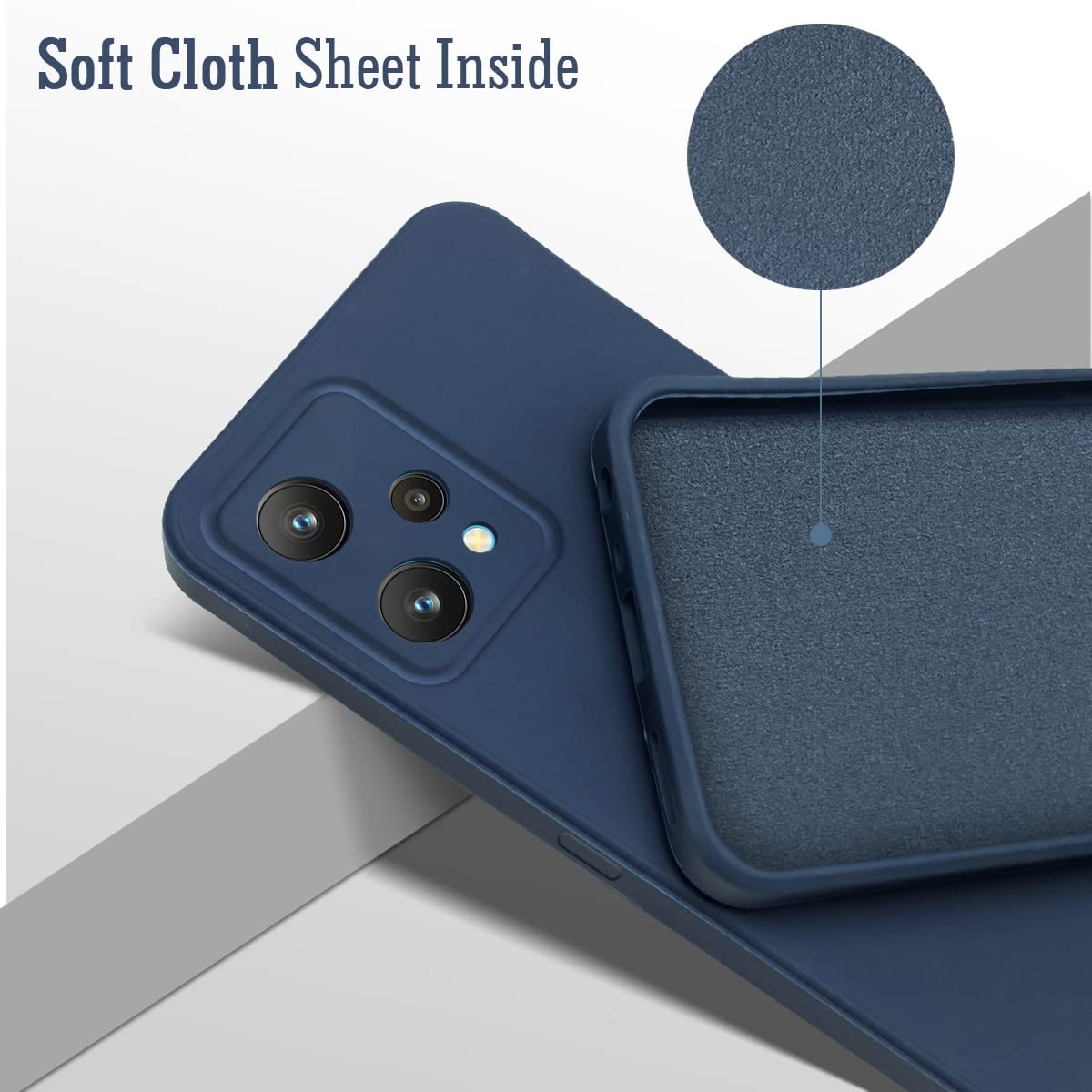 For Realme Narzo 50 Pro Back Cover Case (Matte Finish Silicone with Inside Fiber Cloth)