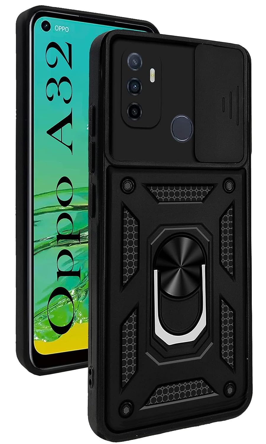 For Oppo A32 Back Cover Case(Hybrid Dual Armor Polycarbonate)