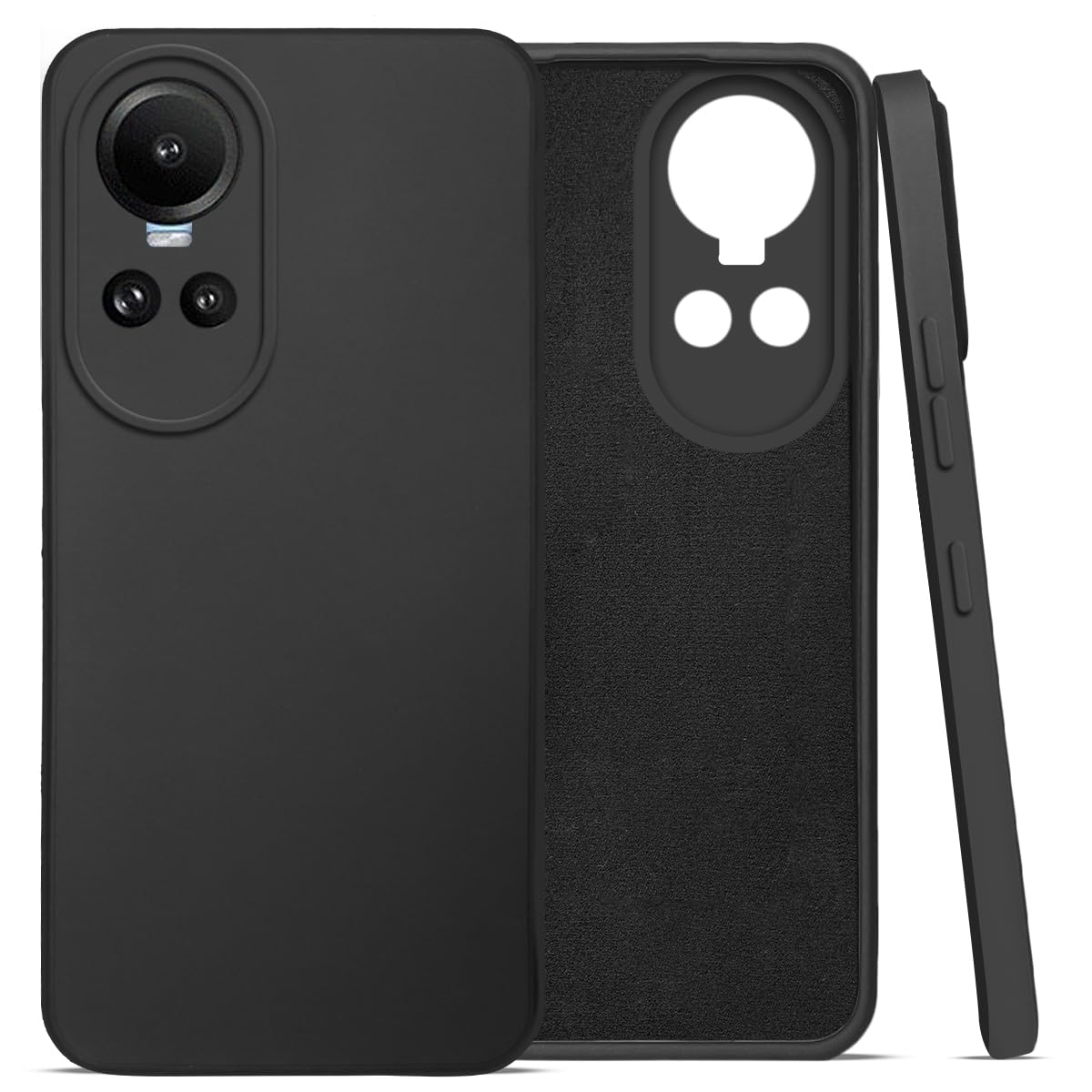 For Oppo Reno 10 5G | Oppo Reno 10 Pro 5G Back Cover Case (Matte Finish Silicone with Inside Fiber Cloth)