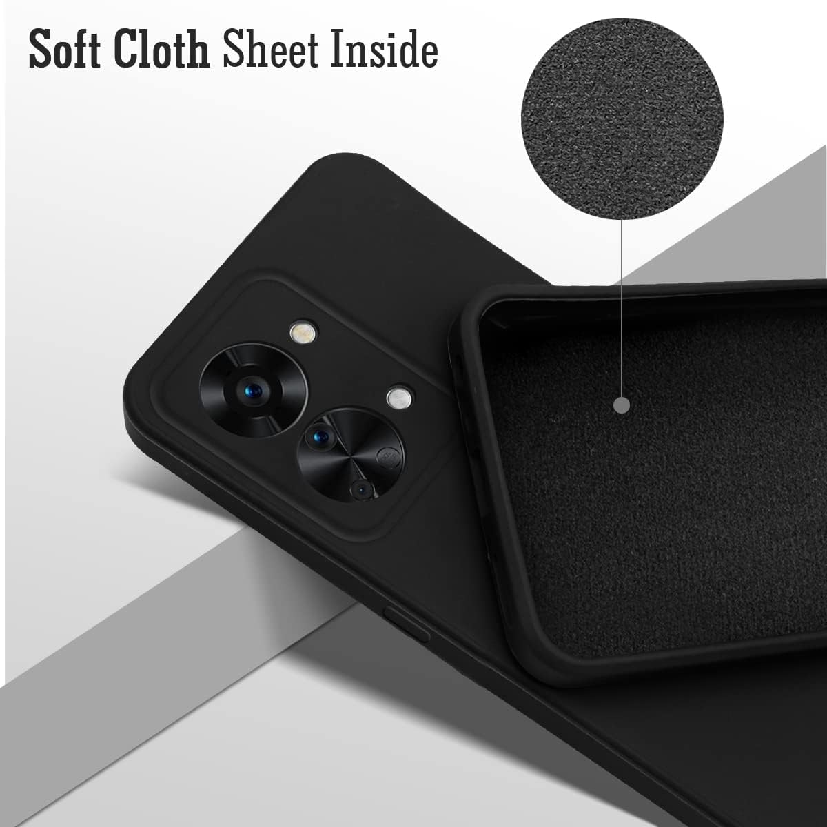 For OnePlus Nord 2T 5G Back Cover Case (Matte Finish Silicone with Inside Fiber Cloth)