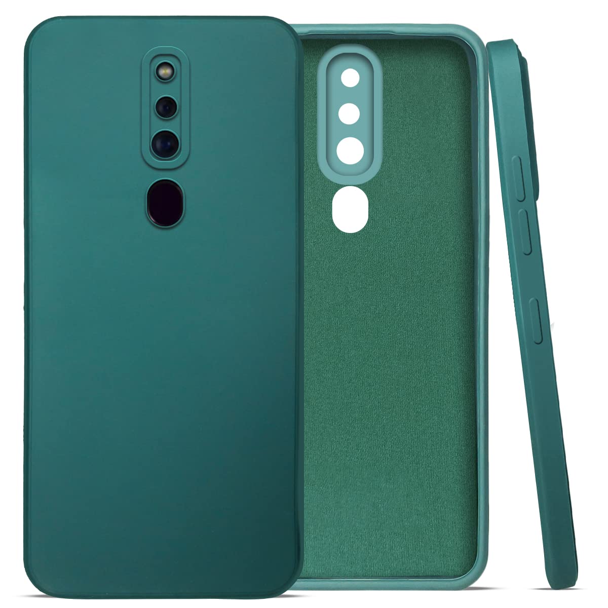 For Oppo F11 Pro Back Cover Case(Matte Finish Silicone with Inside Fiber Cloth)