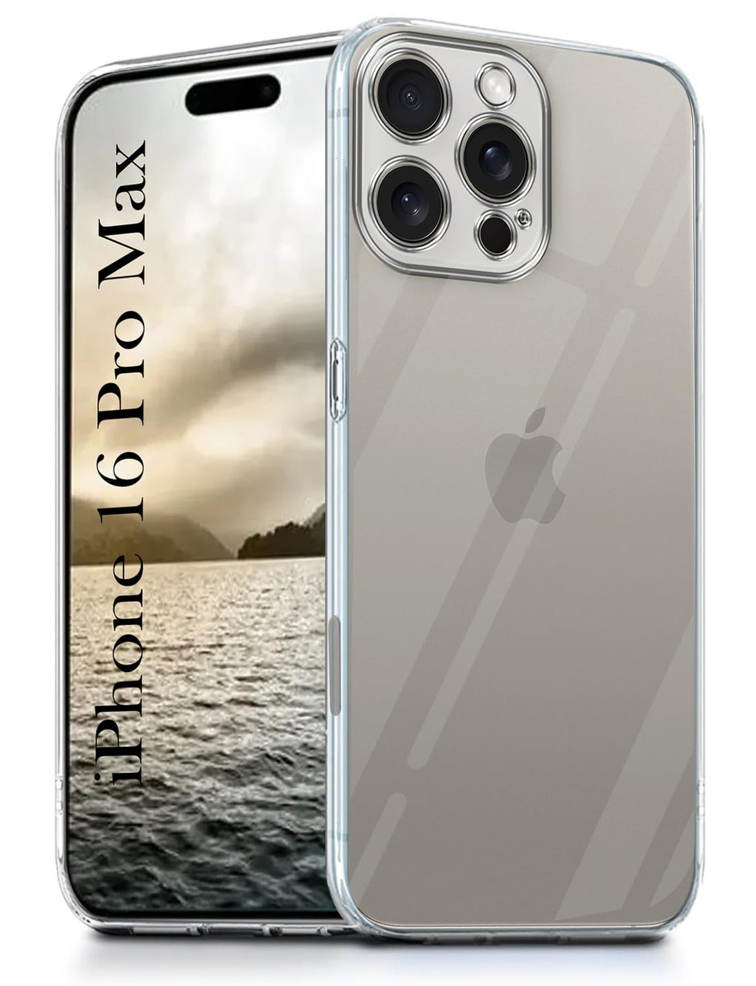 For Apple iPhone 16 Pro Max  Back Cover (Silicone Matte Shockproof Case with Camera Protection | Soft and Flexible | Transparent)