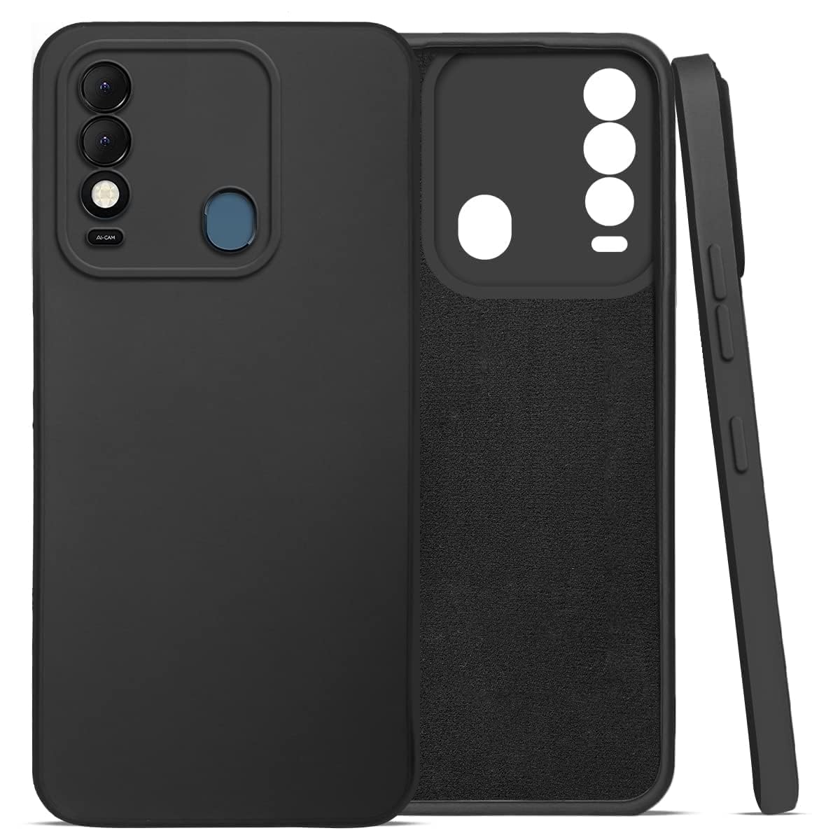 For Tecno Spark 8 Back Cover Case (Matte Finish Silicone with Inside Fiber Cloth) (Copy)