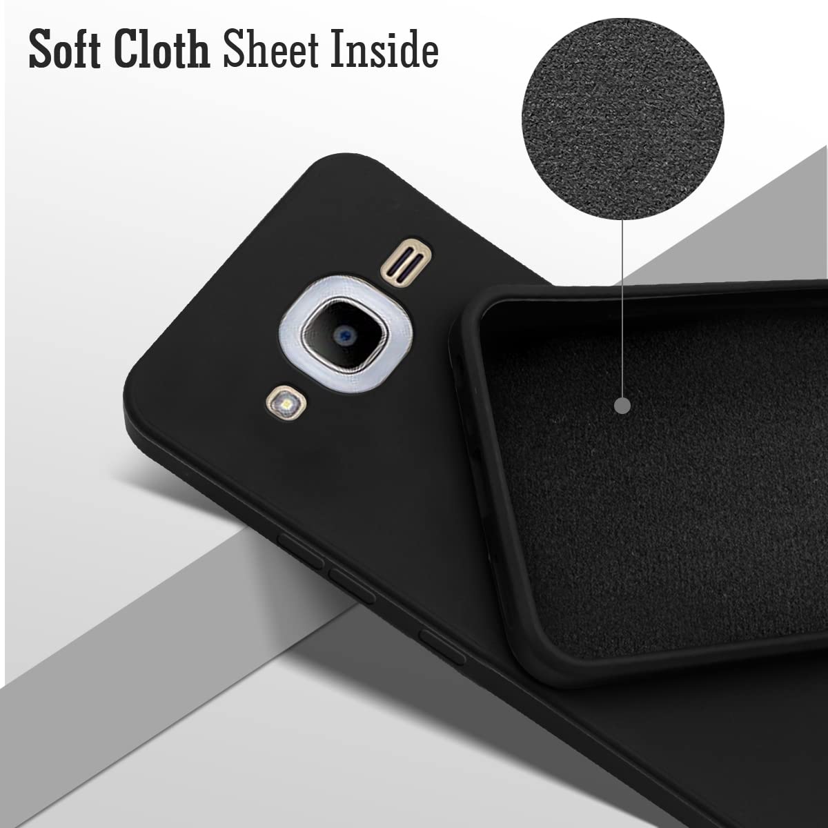 For Samsung Galaxy J2 2016  Back Cover Case ( Inside Fiber cloth | Smooth Matte Finish | Elegant Professional Look |Black)
