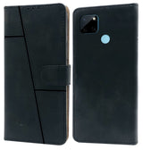 For Realme C25Y | C21Y Flip Cover Case (Stitched Leather Finish | Magnetic Closure | Inner TPU | Foldable Stand | Wallet Card Slots)