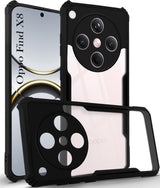 For Oppo Find X8 Back Cover Case ( Shockproof with Polycarbonate Clear Panel | Professional Black)