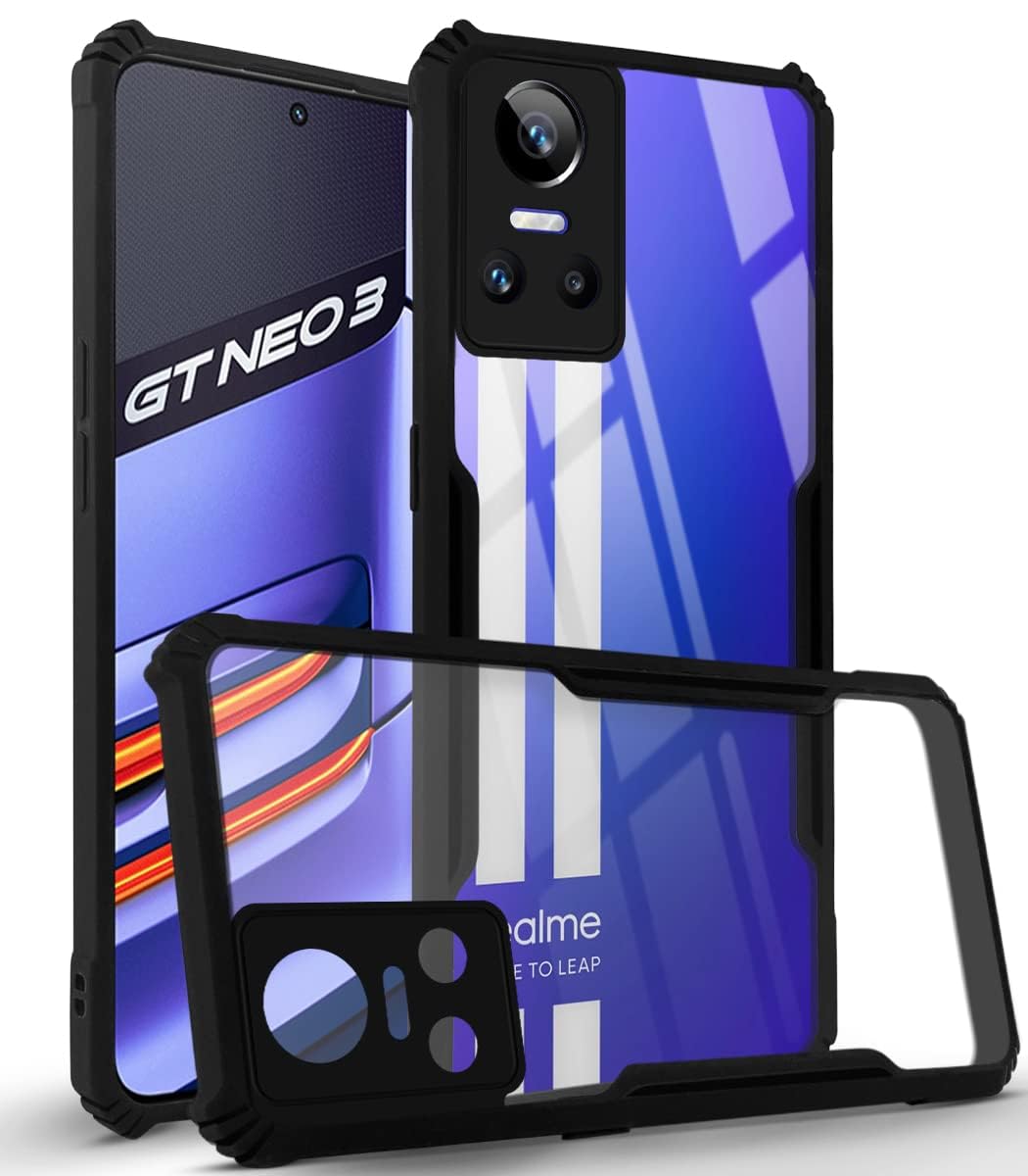 For Realme GT Neo 3 Back Cover Case (Shockproof with Polycarbonate Clear Panel)