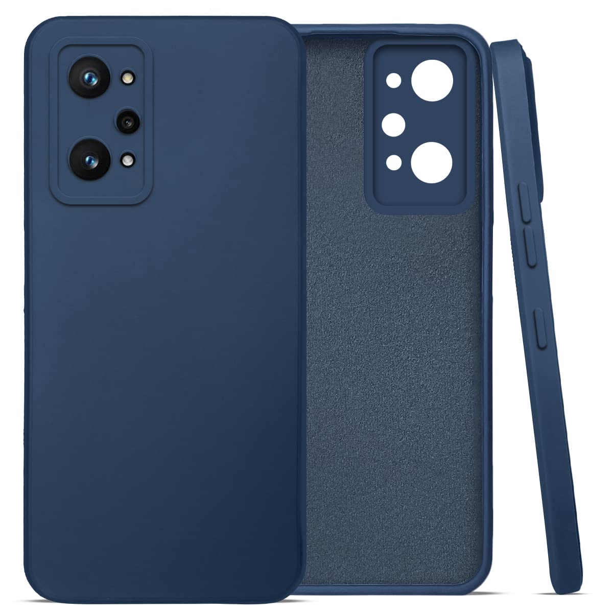 For Realme GT Neo 3T Back Cover Case ( Matte Silicone with Inside Fiber cloth)