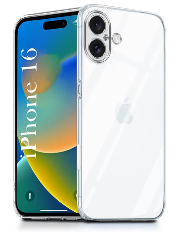 For Apple iPhone 16 Back Cover (Silicone Matte Shockproof Case with Camera Protection | Soft and Flexible | Transparent)