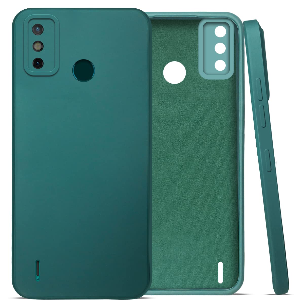 For Tecno Spark 6 Go Back Cover Case (Crystal Glass Back | Camera Protection | Shockproof Bumpers)
