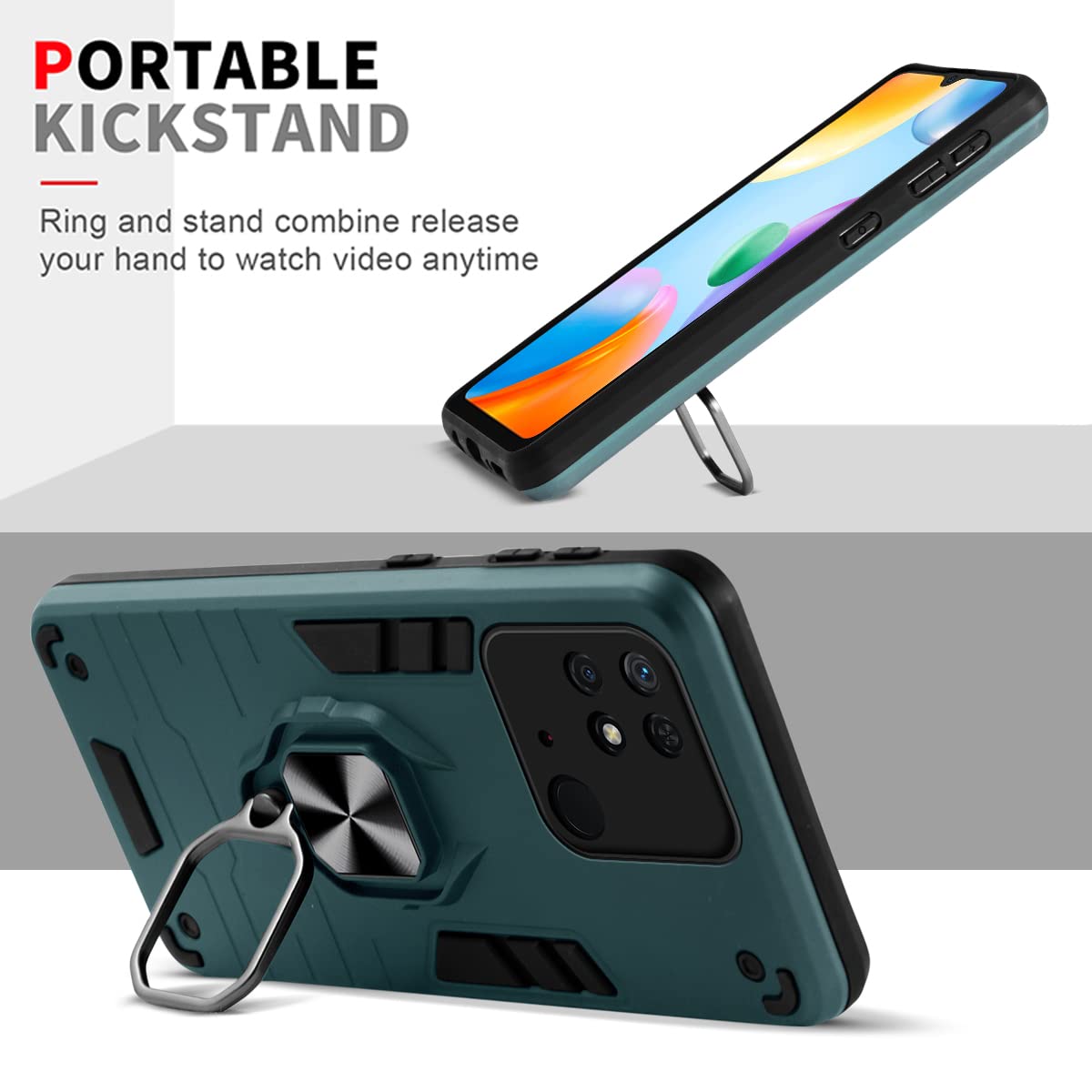 For Xiaomi Redmi 10 Power | Redmi 10 Back Cover Case (Shockproof Polycarbonate Dual Layer Hybrid Armor)