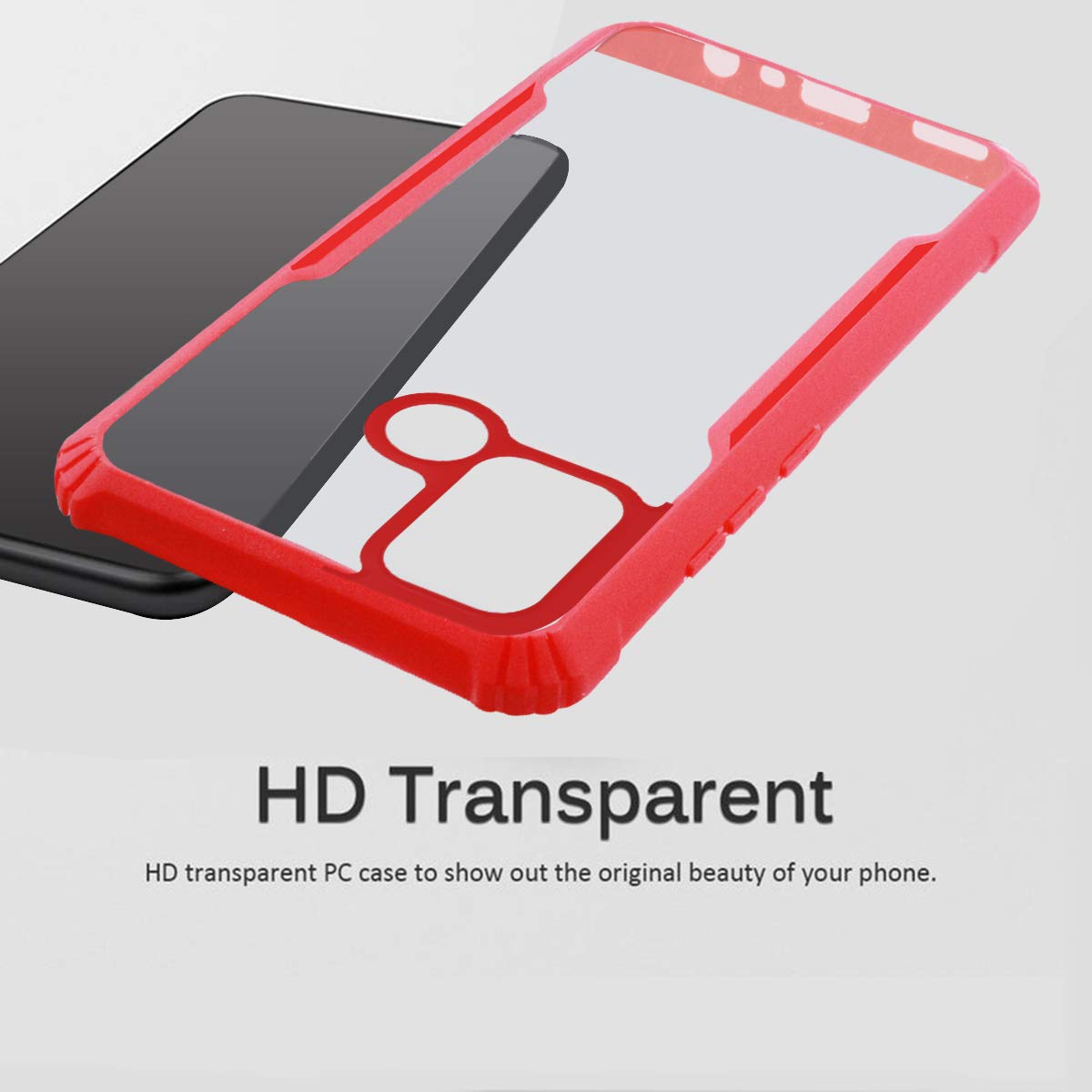 For Realme 7i Back Cover Case ( Shockproof with Polycarbonate Clear Panel | Professional Black)