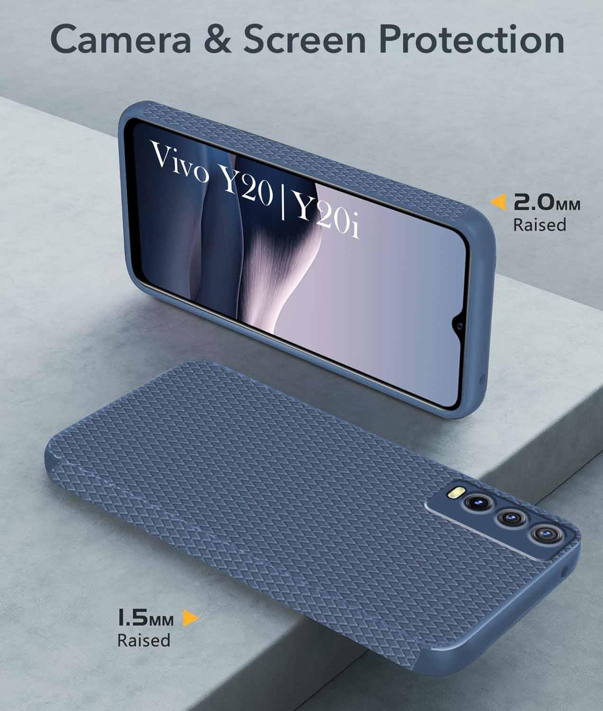 For Vivo Y20 | Y20i Back Cover Case (Liquid Silicone | Side Grip | Camera Protection) (Copy)