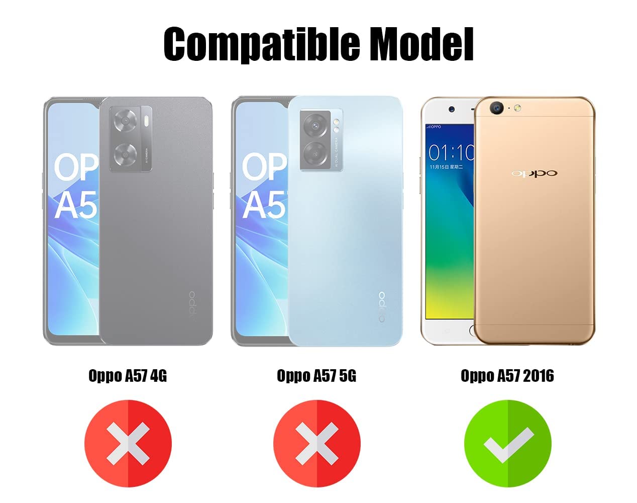 For Oppo A57 Back Cover Case (Shockproof with Polycarbonate Clear Panel | Professional Black)