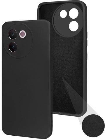 For Vivo V30e 5G Back Cover Case (Matte Finish Silicone with Inside Fiber Cloth)