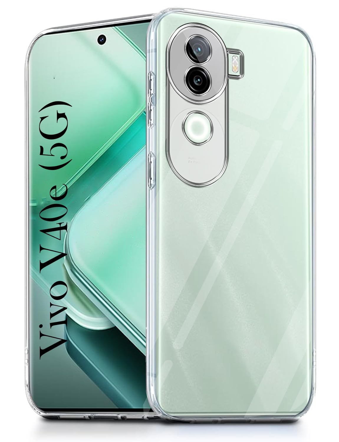 For Vivo V40e Back Cover (Silicone Clear Shockproof Case with Camera Protection and Dust Plugs)