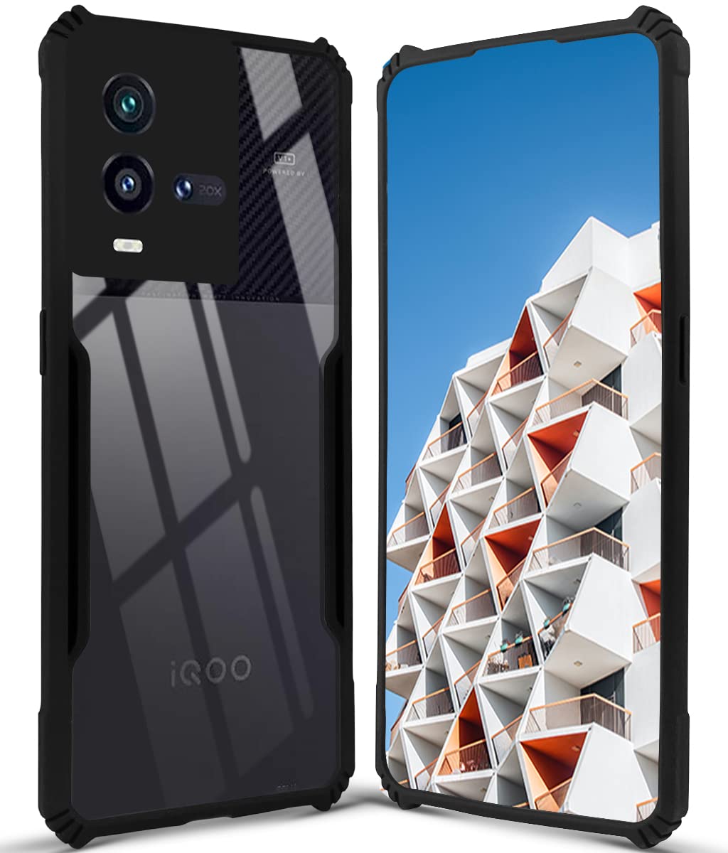 For Vivo iQOO 9T 5G Back Cover Case (Shockproof with Polycarbonate Clear Panel)
