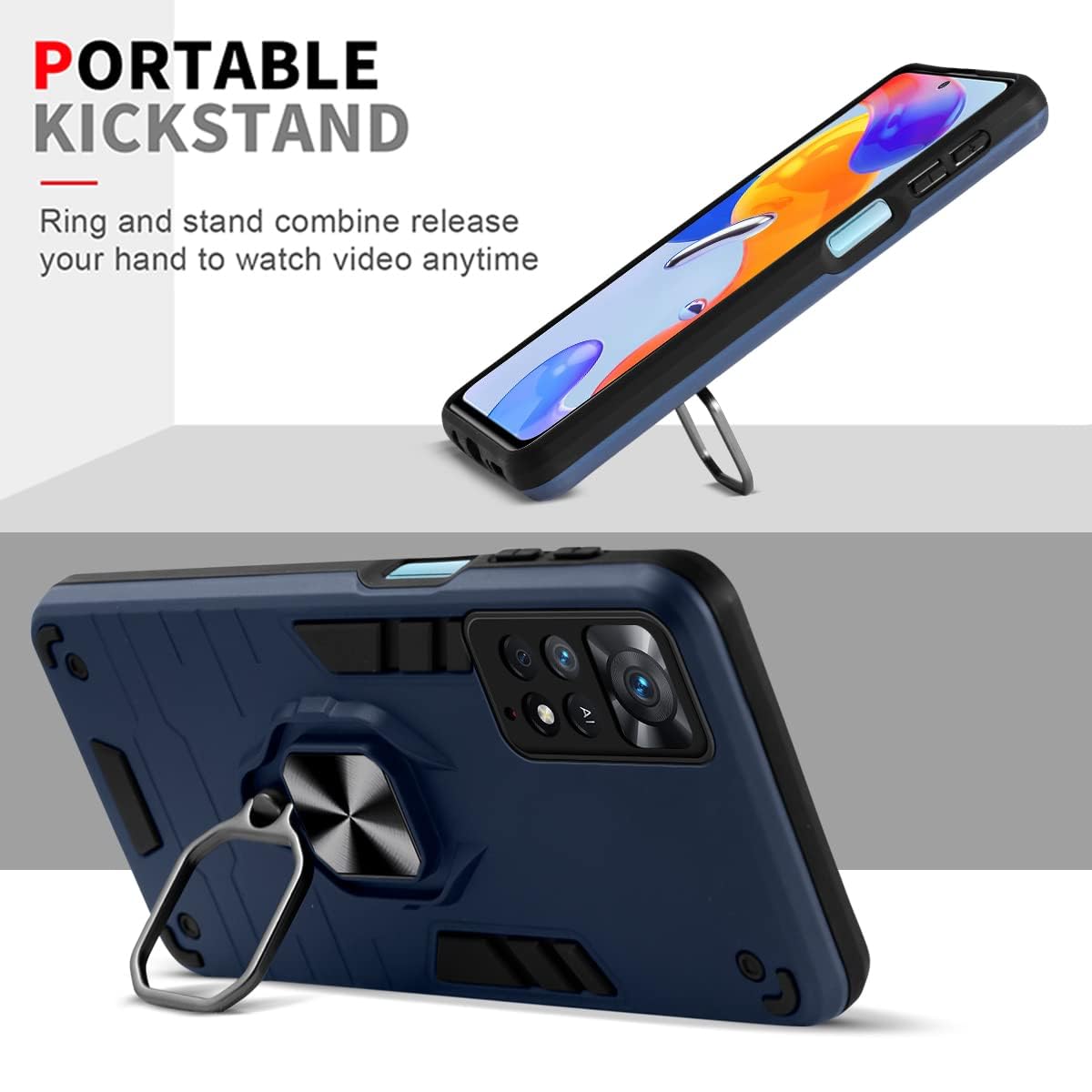 For Xiaomi Redmi Note 11 Pro |11 Pro 5G |11 Pro Plus Back Cover Case(Shockproof Polycarbonate Dual Layer Hybrid Armor)