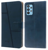 For Samsung Galaxy A32 5G Flip Cover Case (Stitched Leather with Magnetic Closure)
