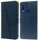 For Vivo U10 Flip Cover Case (Stitched Leather Finish | Magnetic Closure | Inner TPU | Foldable Stand | Wallet Card Slots)
