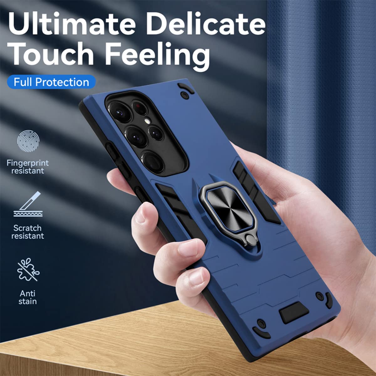 For Samsung Galaxy S22 Ultra 5G Back Cover Case (Shockproof Dual Layer Hybrid Armor | Iron Black)
