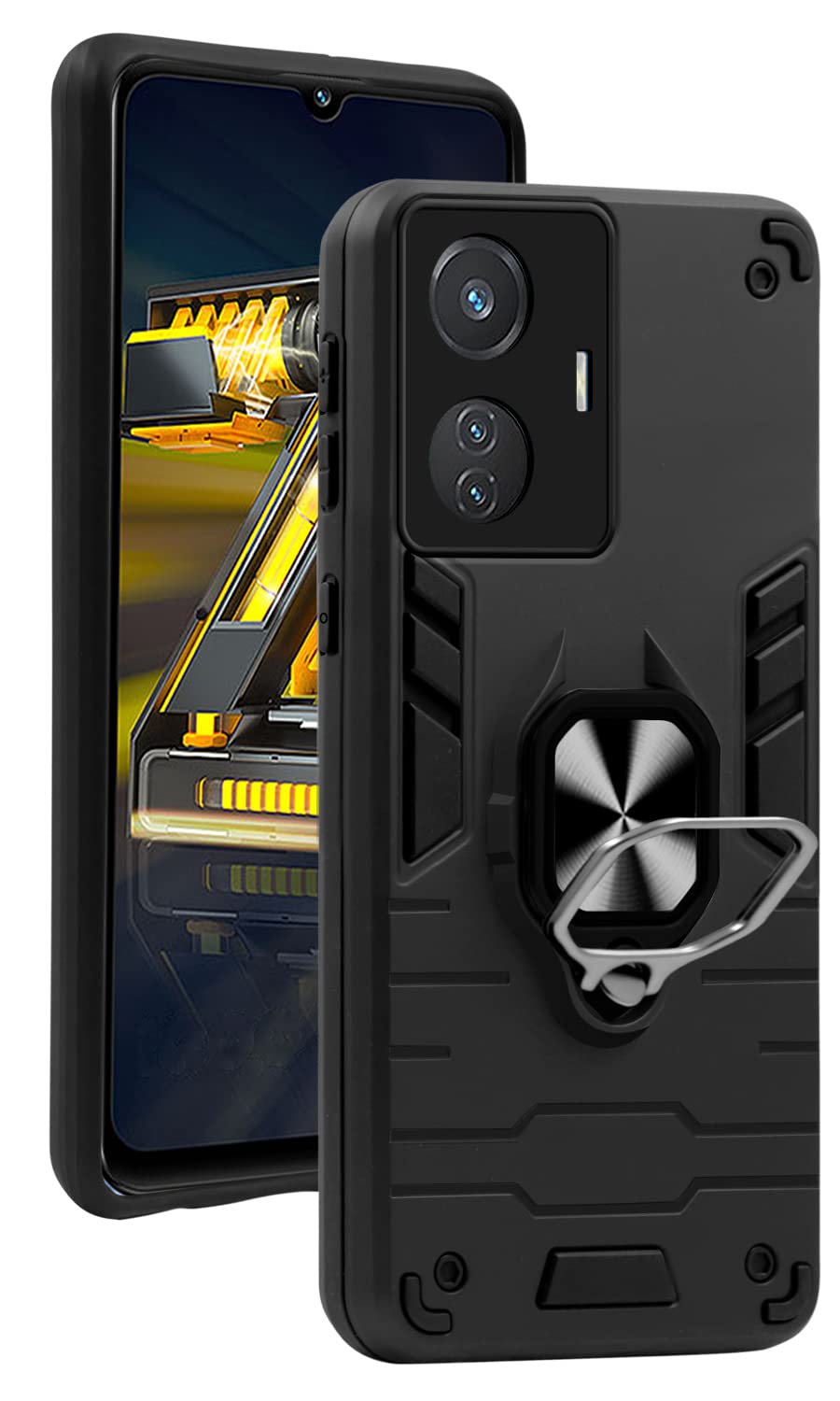 For Vivo IQOO Z6 44W Back Cover Case (Shockproof Polycarbonate Dual Layer Hybrid Armor)