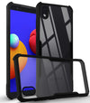 For Samsung Galaxy M01 Core Back Cover Case (Shockproof with Polycarbonate Clear Panel | Professional Black)
