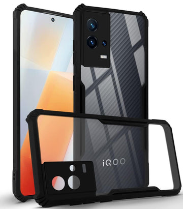 For Vivo iQOO 9 5G Back Cover Case (Shockproof with Polycarbonate Clear Panel)