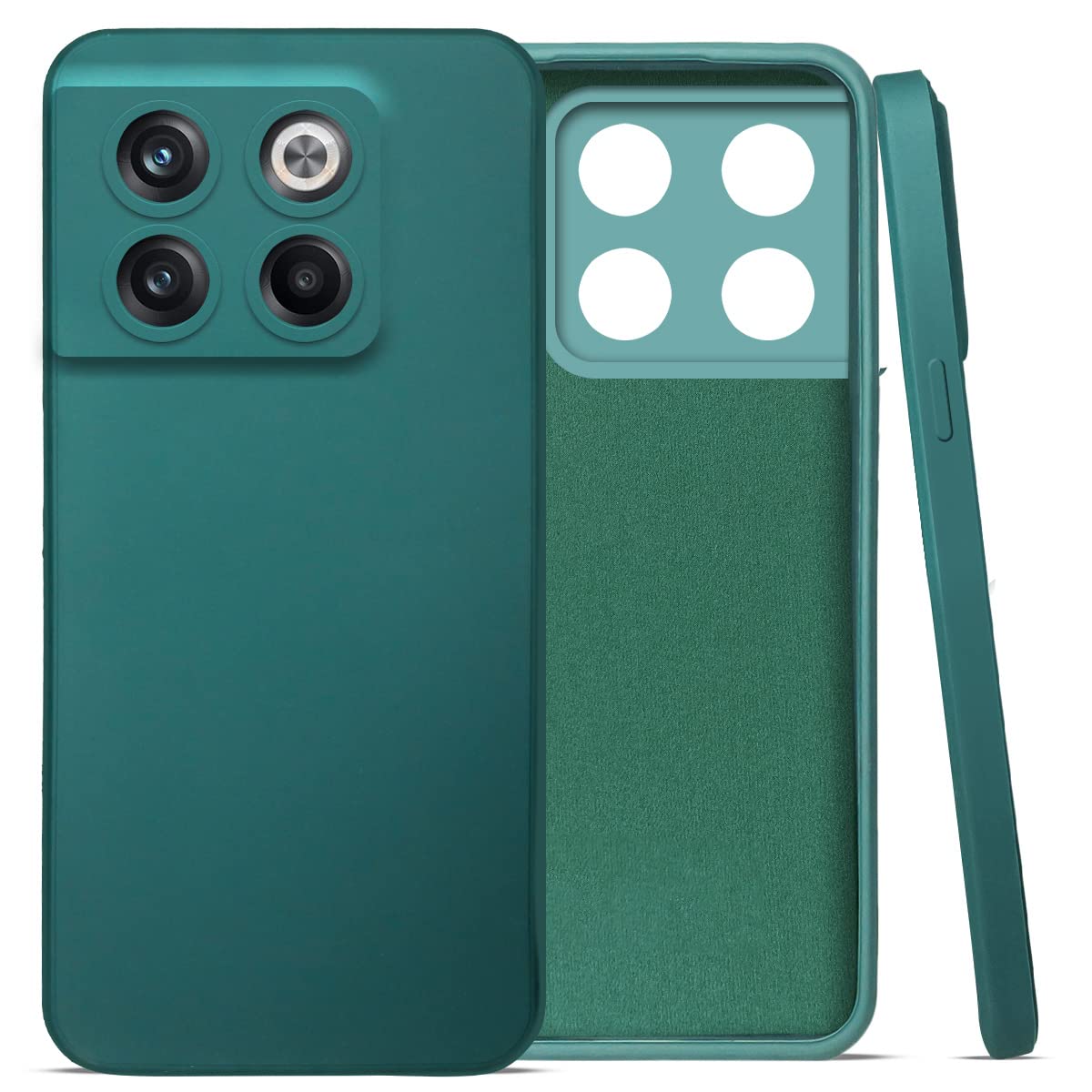 For OnePlus 10T Back Cover Case (Matte Finish Silicone with Inside Fiber Cloth)