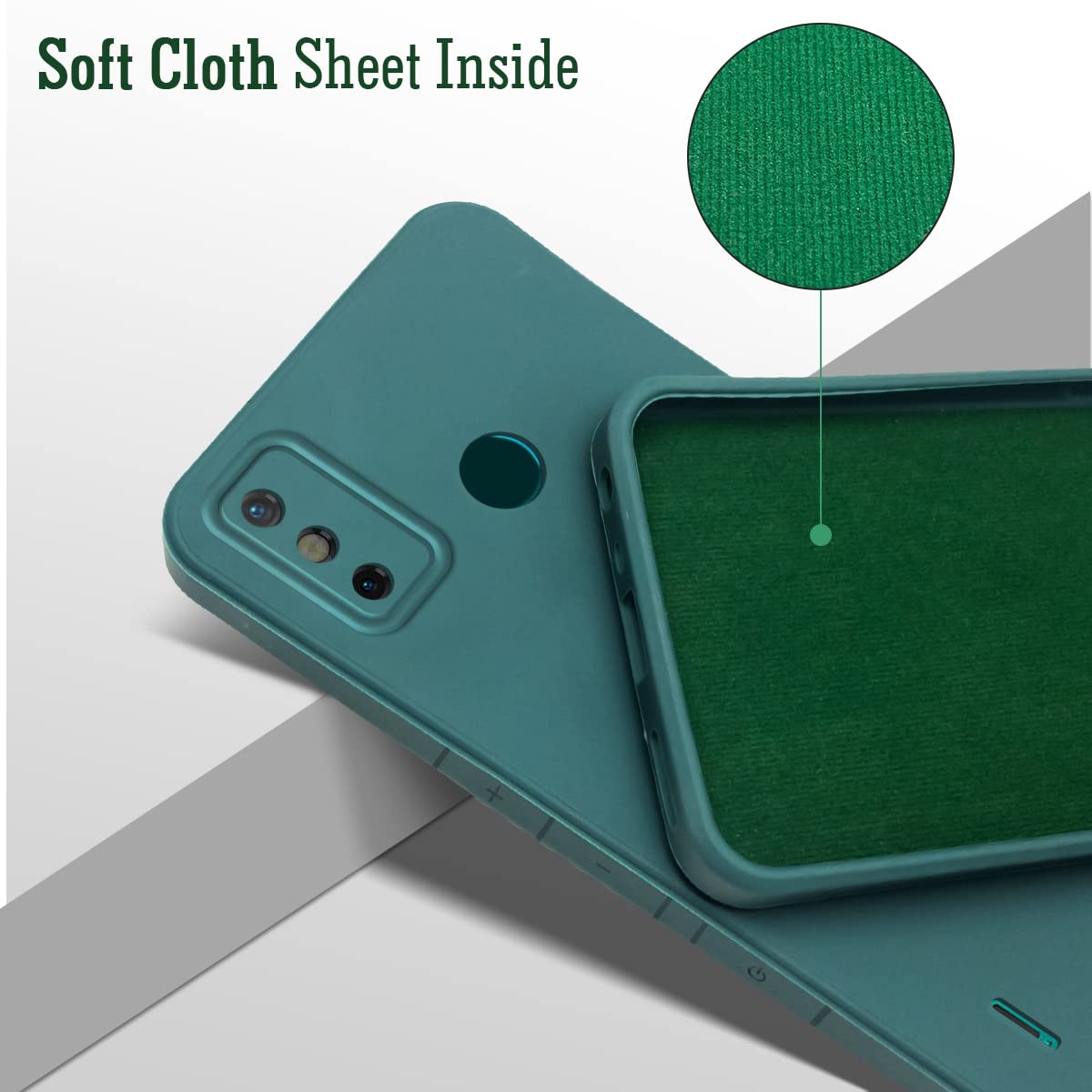 For Tecno Spark Go 2020 | Go 2021 Back Cover Case (Matte Silicone with Inside Fiber Cloth)