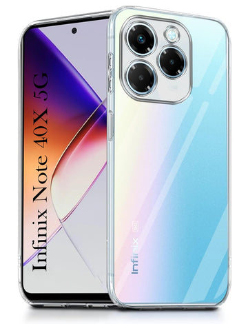 For Infinix Note 40X 5G Back Cover (Silicone Clear Shockproof Case with Camera Protection | Soft and Flexible)