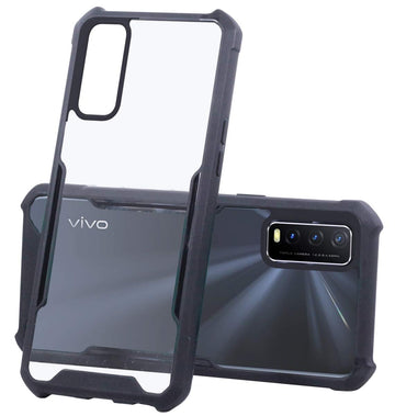 For Vivo Y20 2021  Back Cover Case Hard PC Crystal Bumper Shockproof with Camera Protection