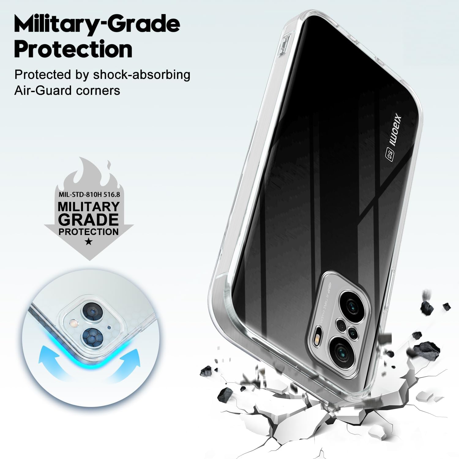 For Xiaomi Mi 11X | 11X Pro 5G Back Cover ( Silicone Clear Shockproof Case with Camera Protection | Soft and Flexible | Transparent)