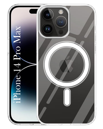 For Apple iPhone 14 Pro Max Back Cover Case ( MagSafe Compatible Wireless Charging | Hybrid Camera Bump Protection | Shockproof Polycarbonate Material)