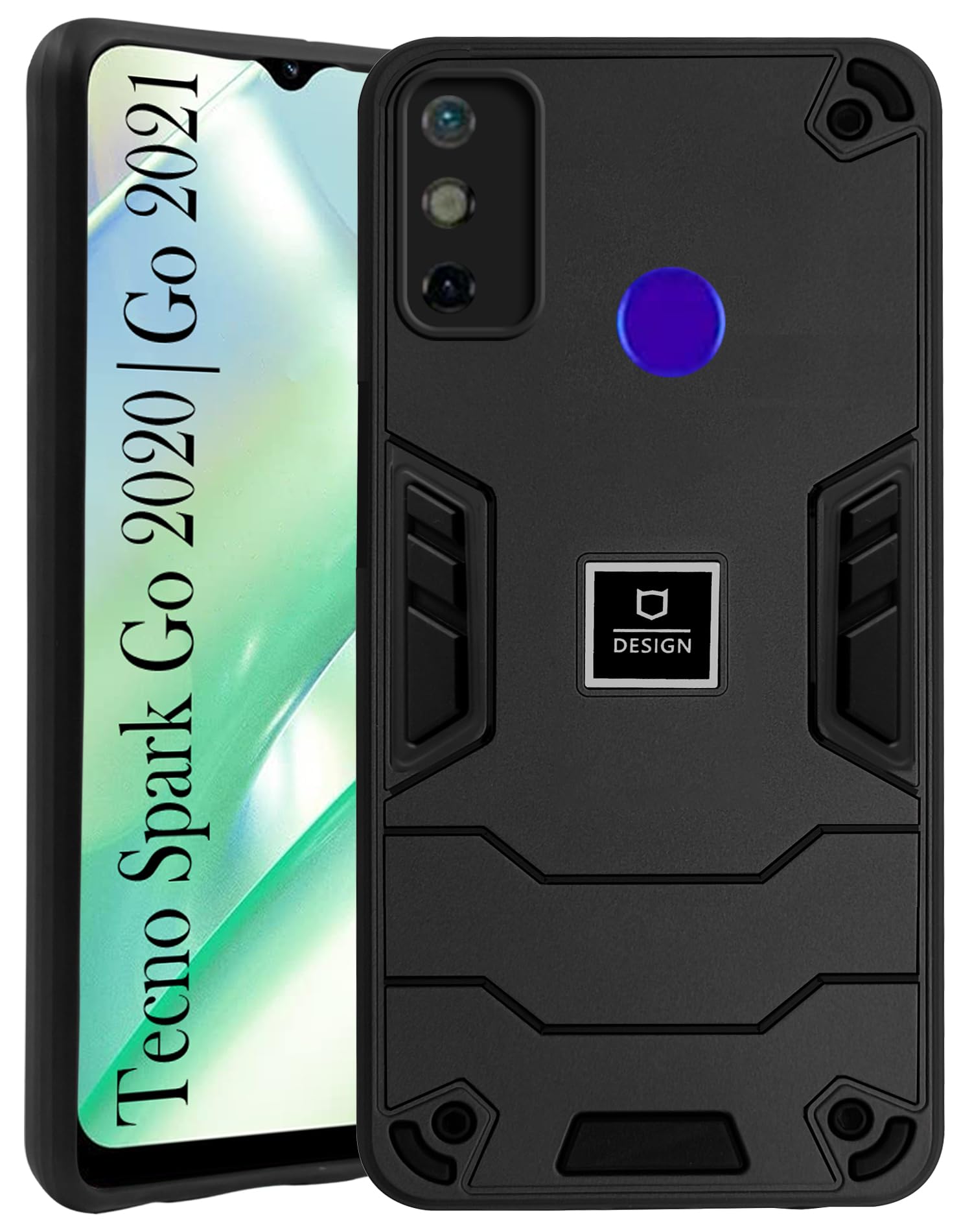 For Tecno Spark Go 2020 | Go 2021 Back Cover Case (Lightweight Hybrid Armor Shockproof Polycarbonate)