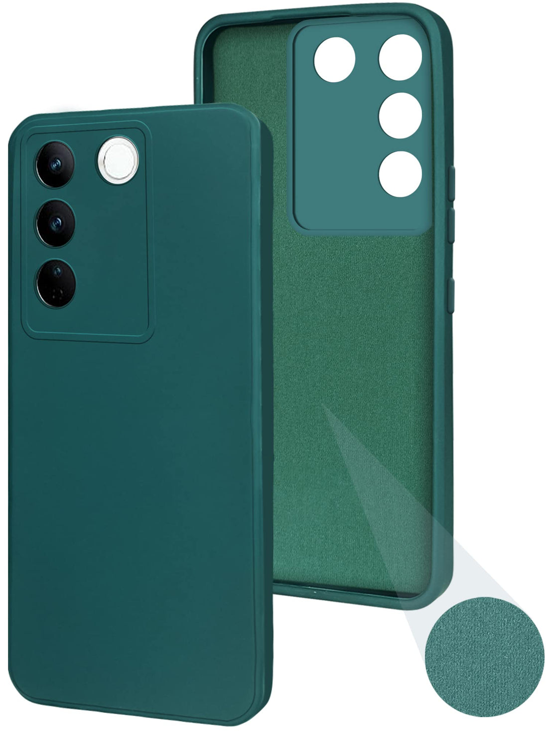 For Vivo V27 | Vivo V27 Pro Back Case Cover (Inside Fiber Cloth | Smooth Matte Finish | Elegant Professional Look)