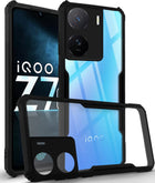 For Vivo IQOO Z7 5G Back Cover Case (Shockproof with Polycarbonate Clear Panel)