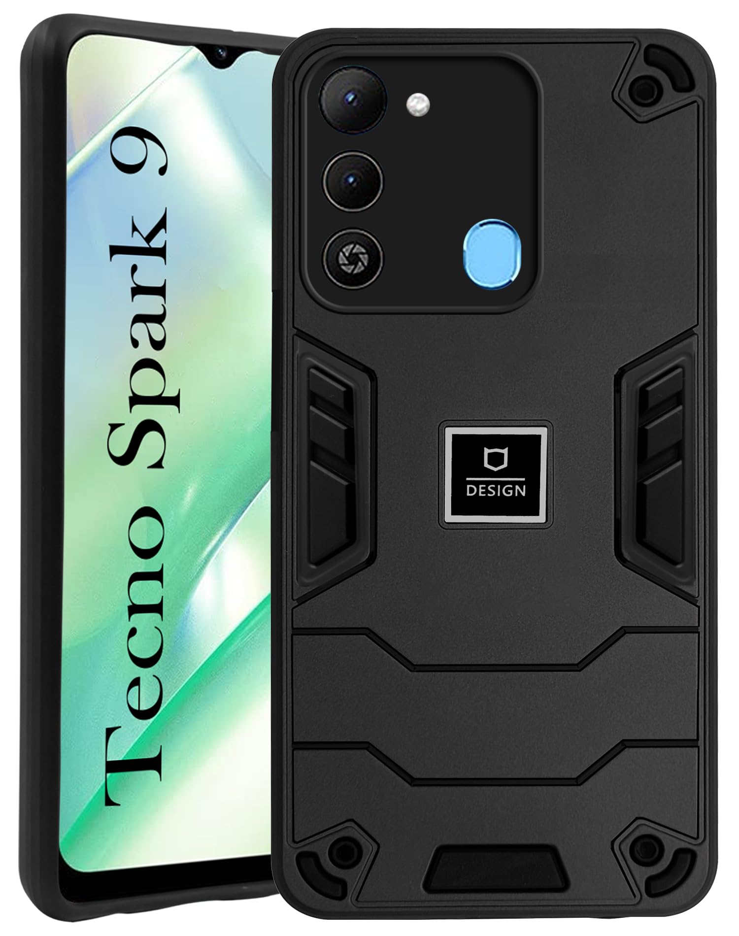 For Tecno Spark 9 Back Cover Case (Lightweight Hybrid Armor Shockproof Polycarbonate)