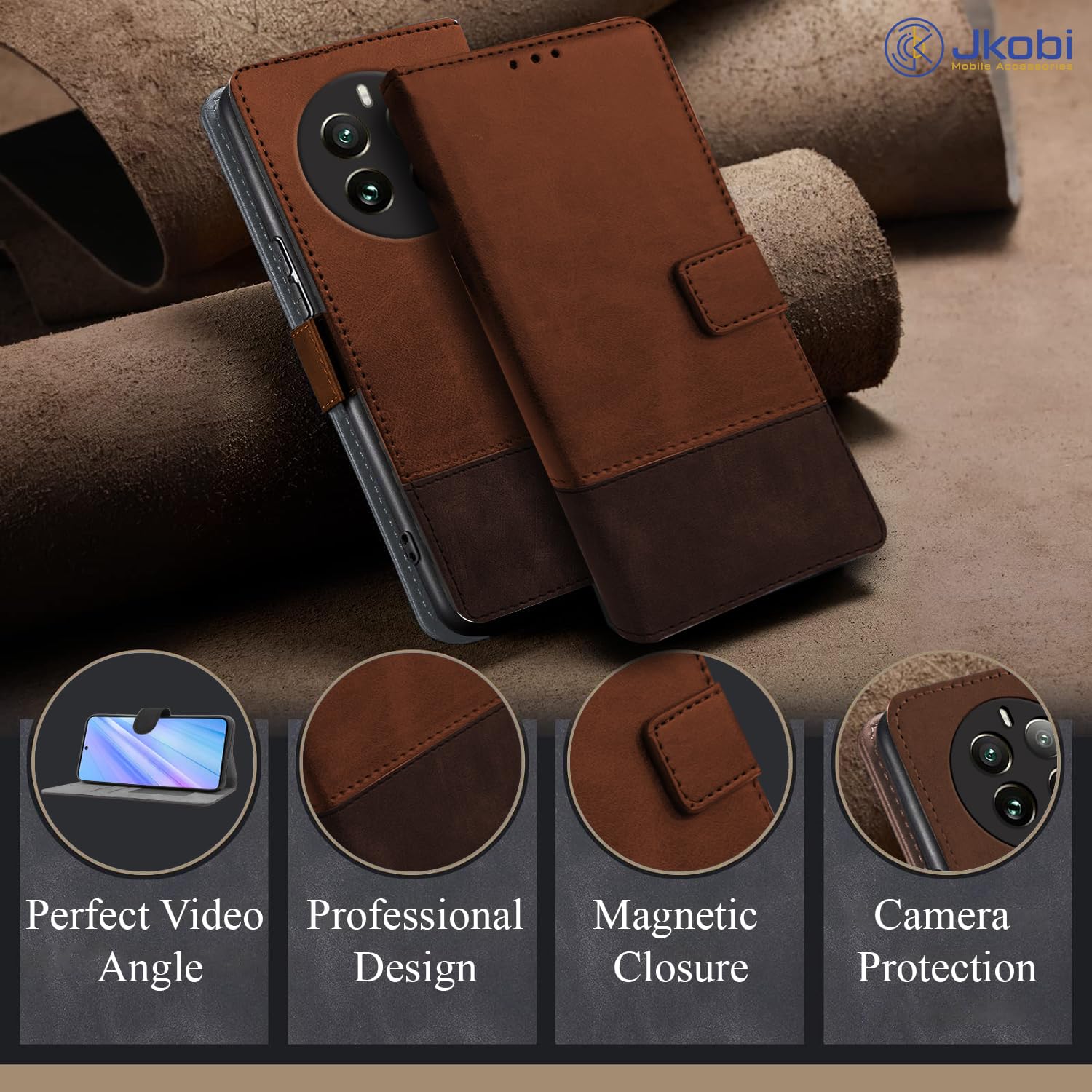 For Realme Narzo 70 5G Flip Cover Case (Professional Dual Leather Wallet with Magnetic Closure)