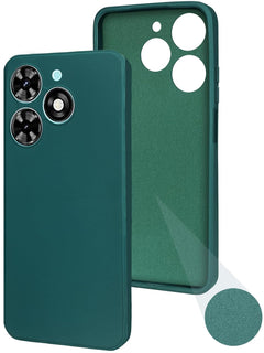 For Tecno Spark 20C Back Cover Case (Matte Finish Silicone with Inside Fiber Cloth)