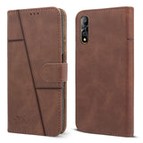 For Vivo S1 | Vivo Z1x Flip Cover Case (Stitched Leather Finish | Magnetic Closure | Inner TPU | Foldable Stand | Wallet Card Slots)